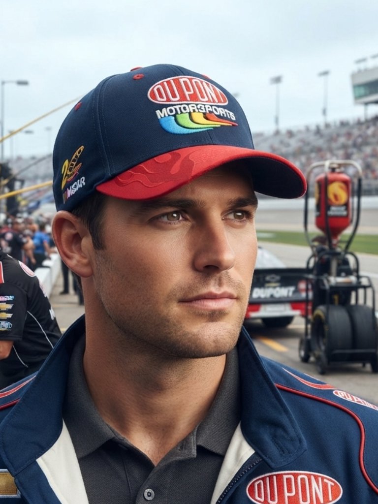 Dupont Motorsports Embroidered Racing Cap  Navy  Red